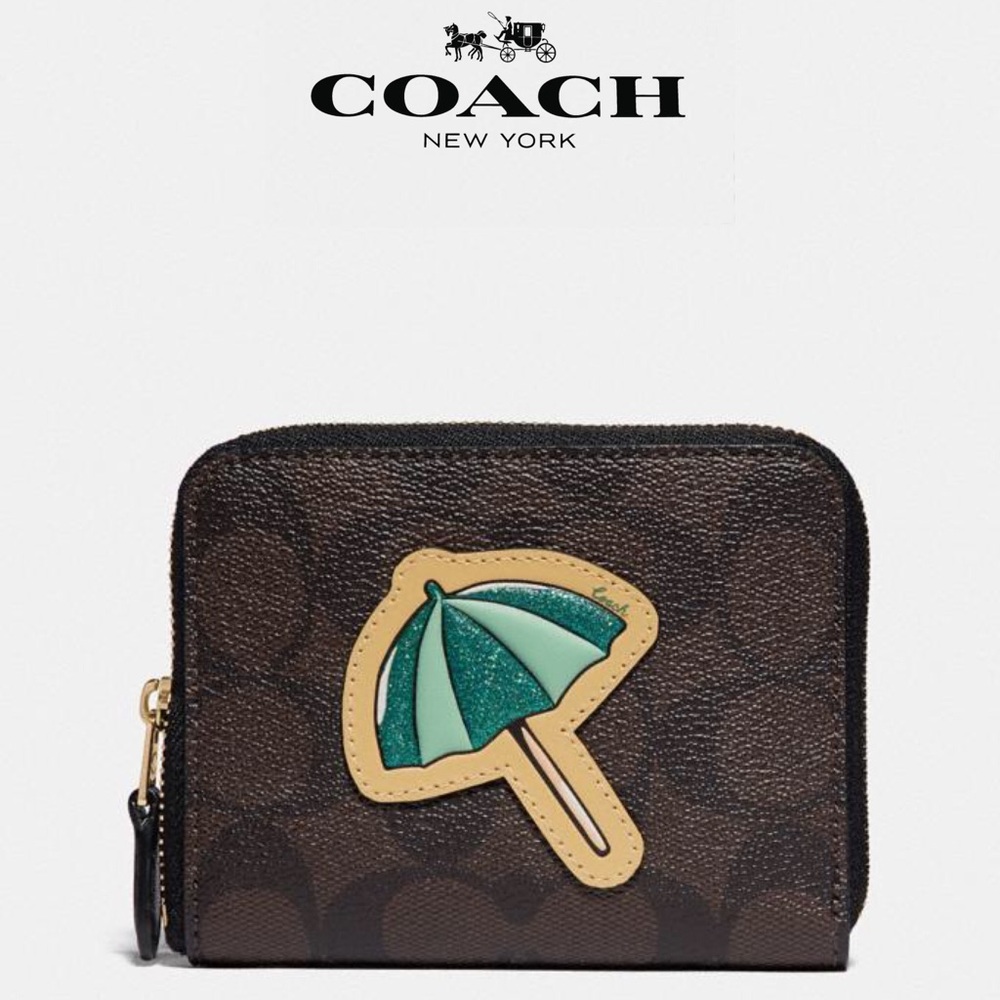 COACH Signature Canvas Beach Umbrella Wallet